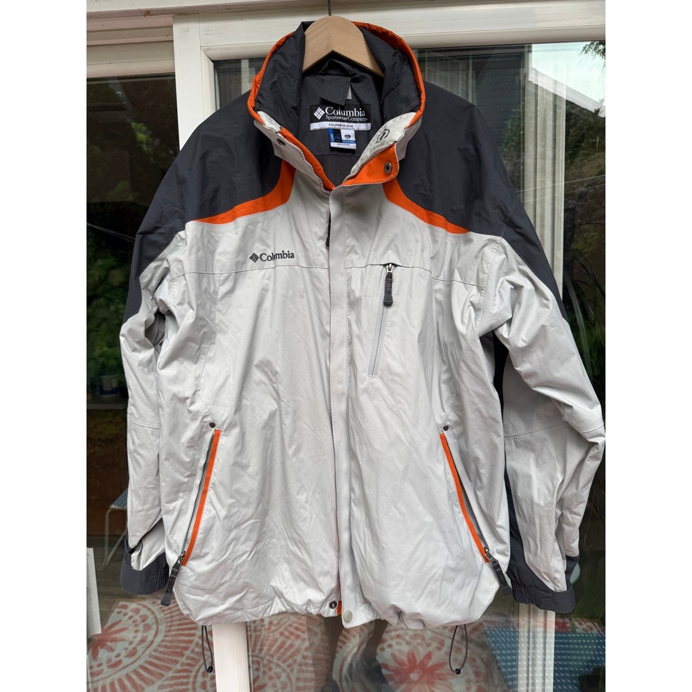 Columbia Jacket Mens XL Gray Interchange Omni-Tech 3-in-1 Winter Ski Coat Fleece
